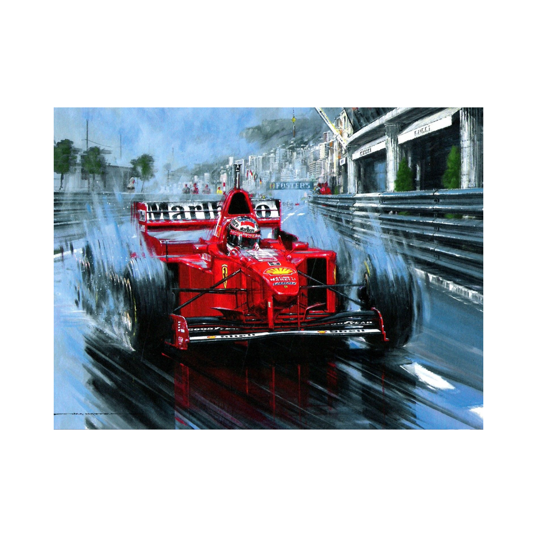 Michael Schumacher Scuderia Ferrari Monaco Art Poster