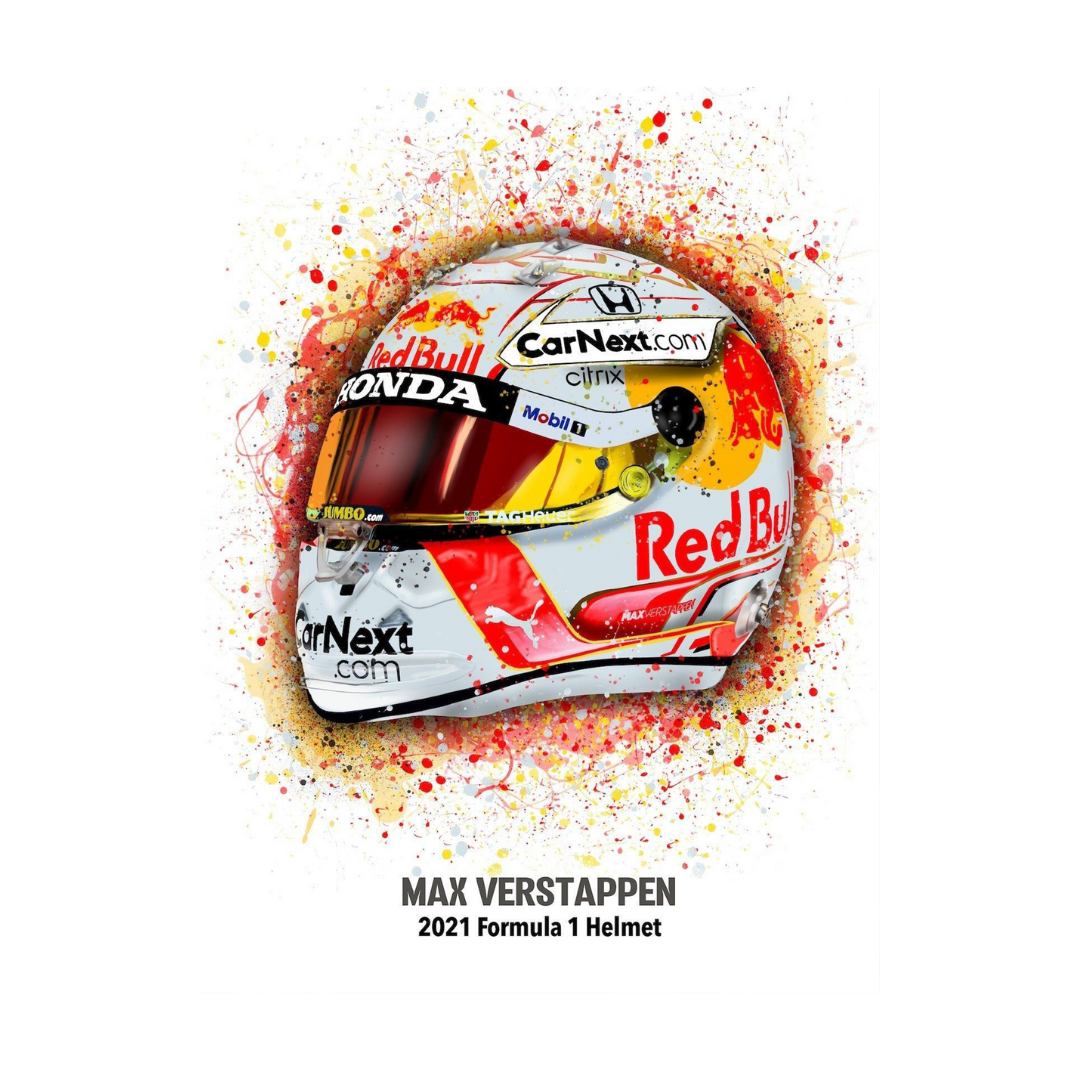 Max Verstappen 2021 World Champion Helmet Poster