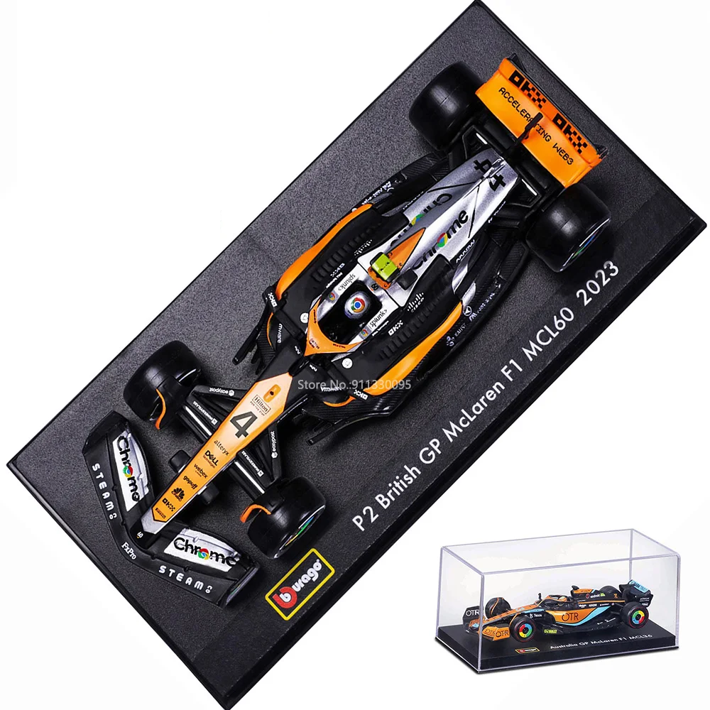 MCL60 McLaren F1 Team Special Edition Silverstone GP 2023 BOX 1:43 Lando Norris Scale Car