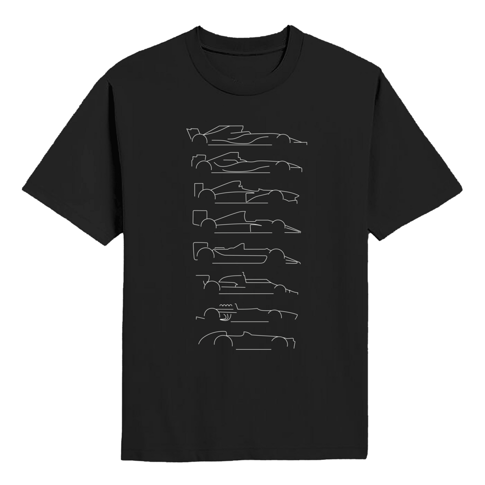 Formula 1 Cars Evolution Black T-shirt