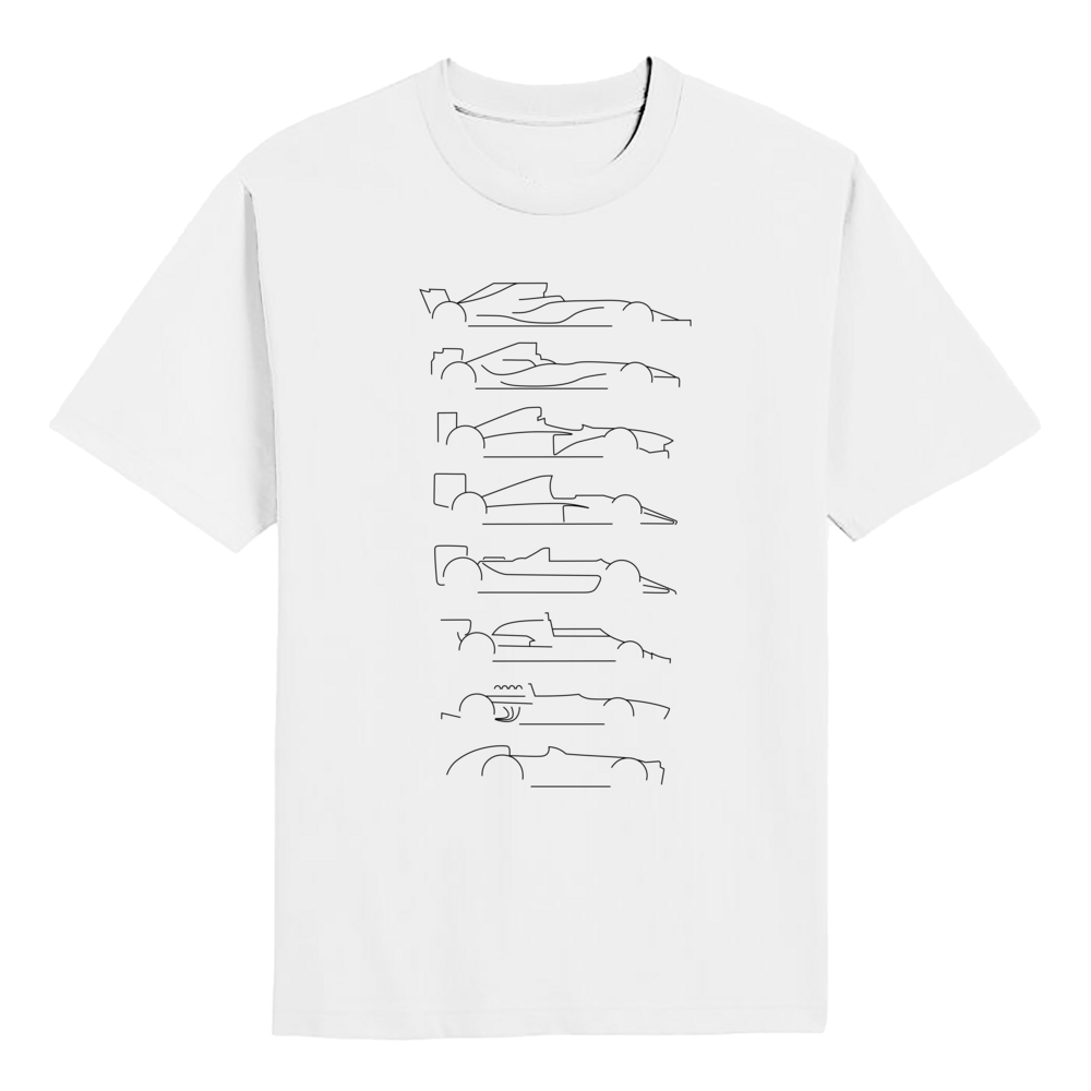 Formula 1 Cars Evolution Black T-shirt