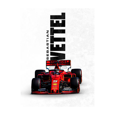 Sebastian Vettel Scuderia Ferrari F1 2019 Poster