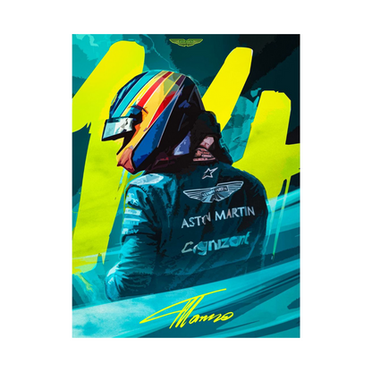 Fernando Alonso 14 Aston Martin F1 Team Poster
