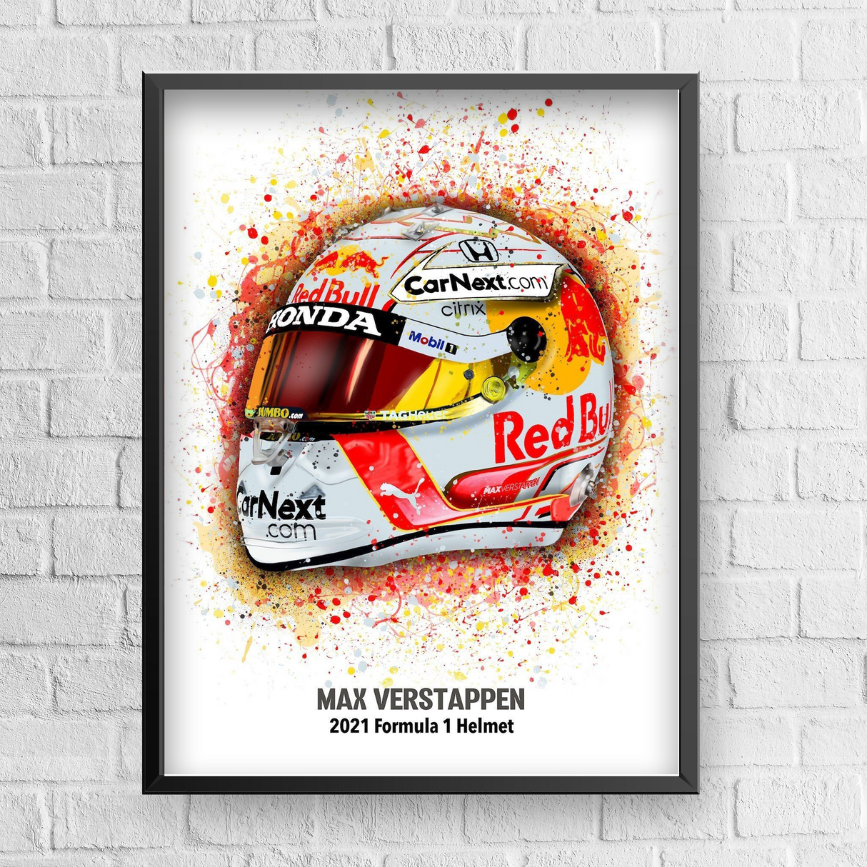 Max Verstappen 2021 World Champion Helmet Poster