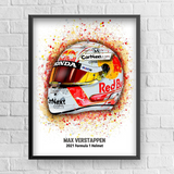 Max Verstappen 2021 World Champion Helmet Poster