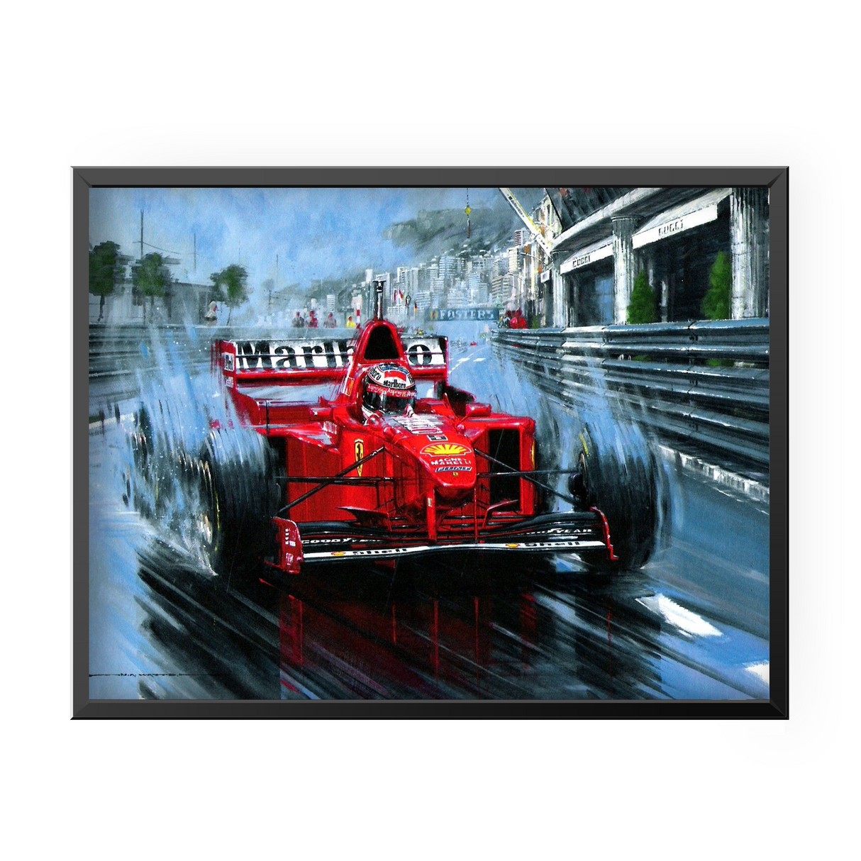 Michael Schumacher Scuderia Ferrari Monaco Art Poster