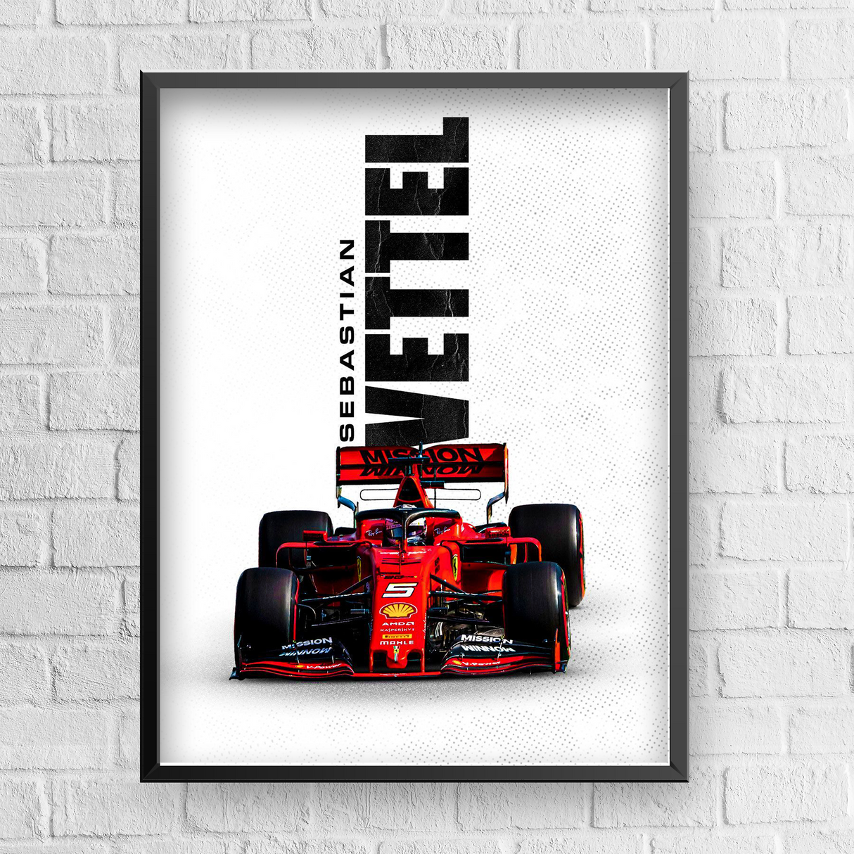 Sebastian Vettel Scuderia Ferrari F1 2019 Poster