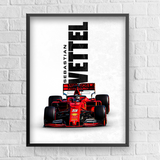 Sebastian Vettel Scuderia Ferrari F1 2019 Poster
