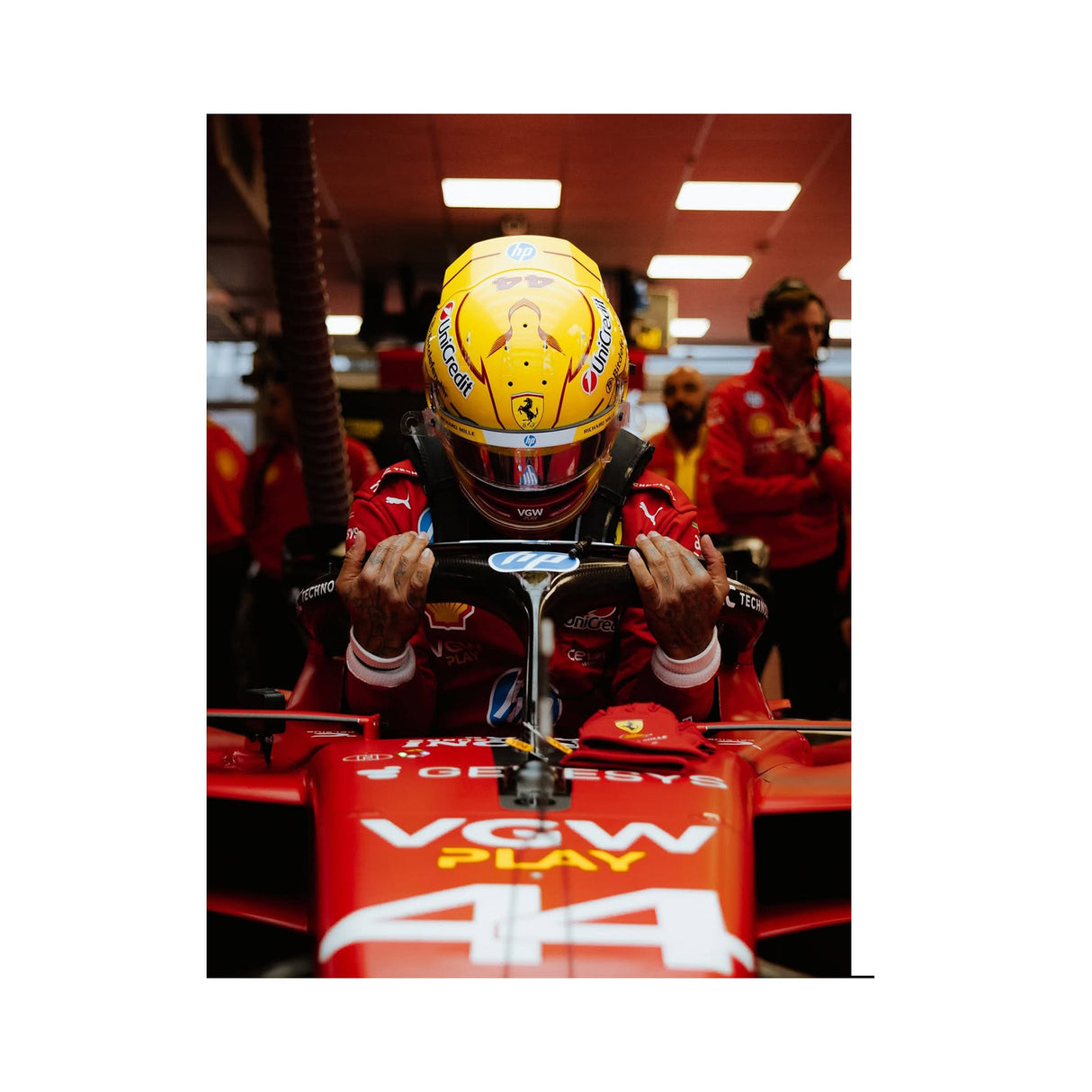 Lewis Hamilton Scuderia Ferrari Cockpit Poster