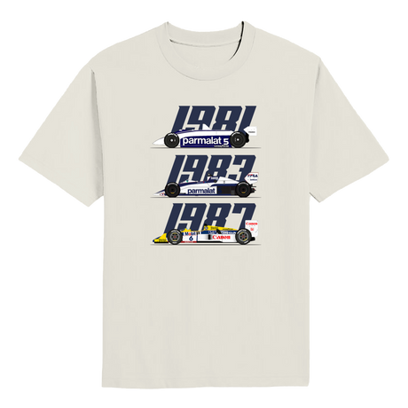 Nelson Piquet Three-Time World Champion F1 Cars T-shirt
