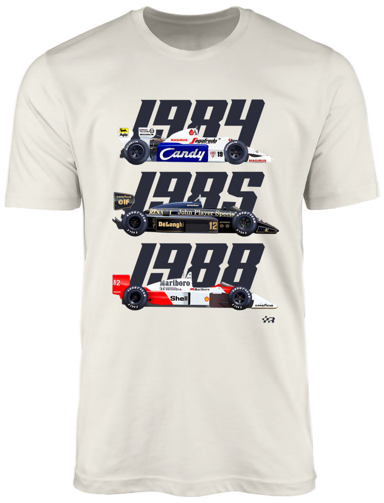 Toleman TG184 Lotus 98T McLaren Marlboro F1 Team Championship Car MP4 T-shirt
