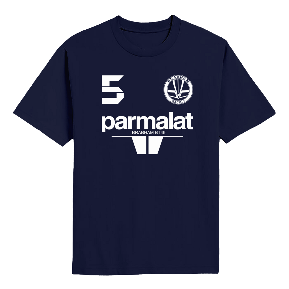 Nelson Piquet 5 Two-Time World Champion 1983 Brabham BMW BT49 Parmalat T-shirt